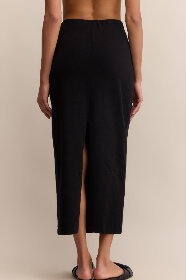 Gail Midi Skirt | True Black - Visual Media Number 3 of 4
