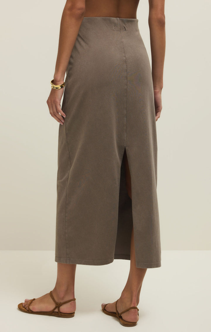Gail Midi Skirt | Taupe - Thumbnail Image Number 2 of 2
