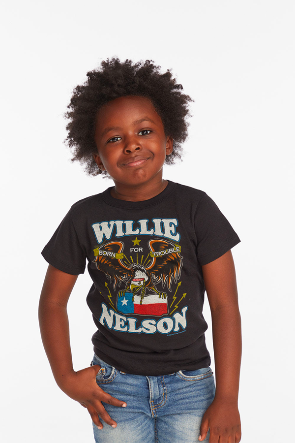Willie Nelson Born For Trouble Tee | Black - Main Image Number 1 of 3