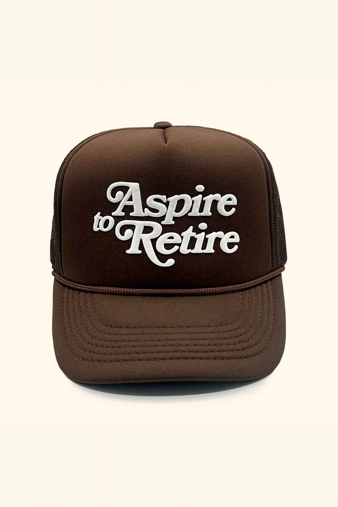 Aspire to Retire Script Hat | Espresso - Visual Media Number 1 of 2
