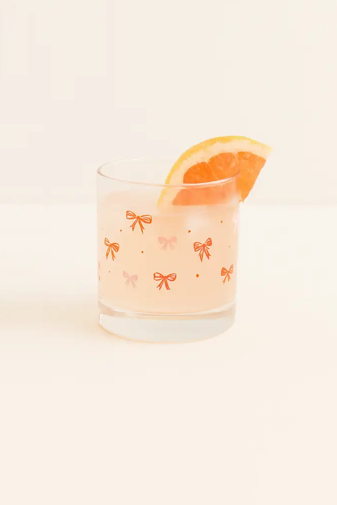 Red Bow 11oz Rocks Glass | Pink - Visual Media Number 1 of 1