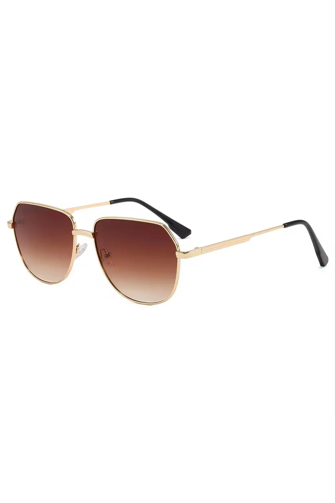 April Aviator Sunglasses | Gold & Brown - Visual Media Number 1 of 1