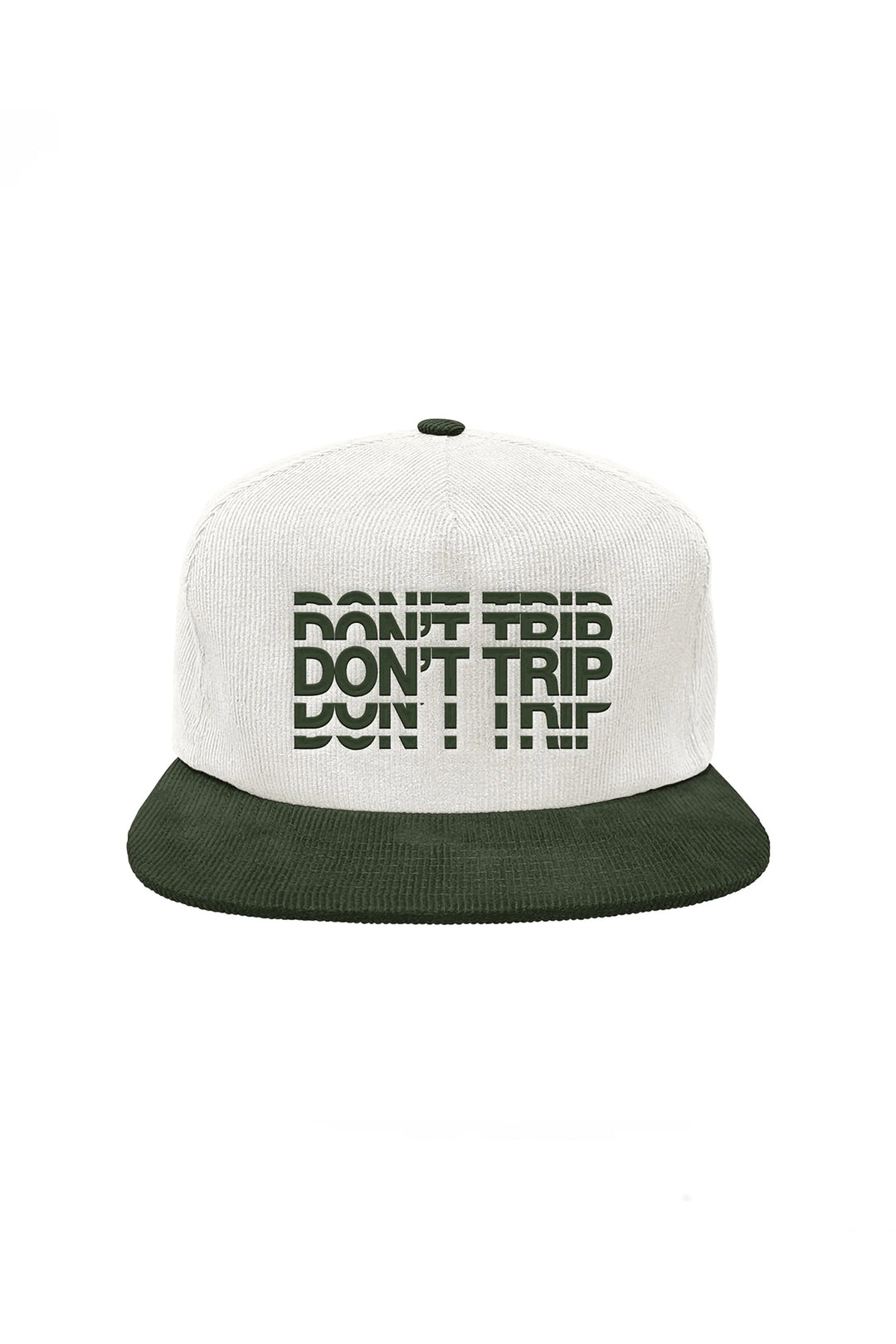 Don't Even Trip Corduroy Snapback Hat | Green - Visual Media Number 1 of 1
