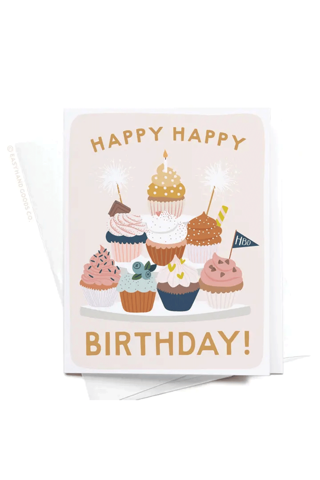 Happy Happy Birthday Cupcake Greeting Card - Visual Media Number 1 of 1