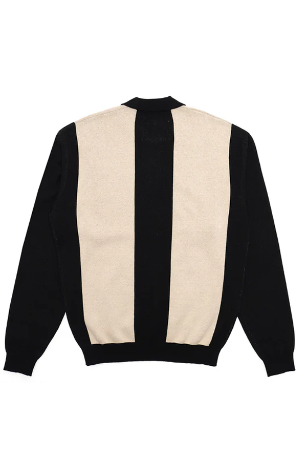 Harrison Longsleeve Polo Sweater | Black - Thumbnail Image Number 3 of 3
