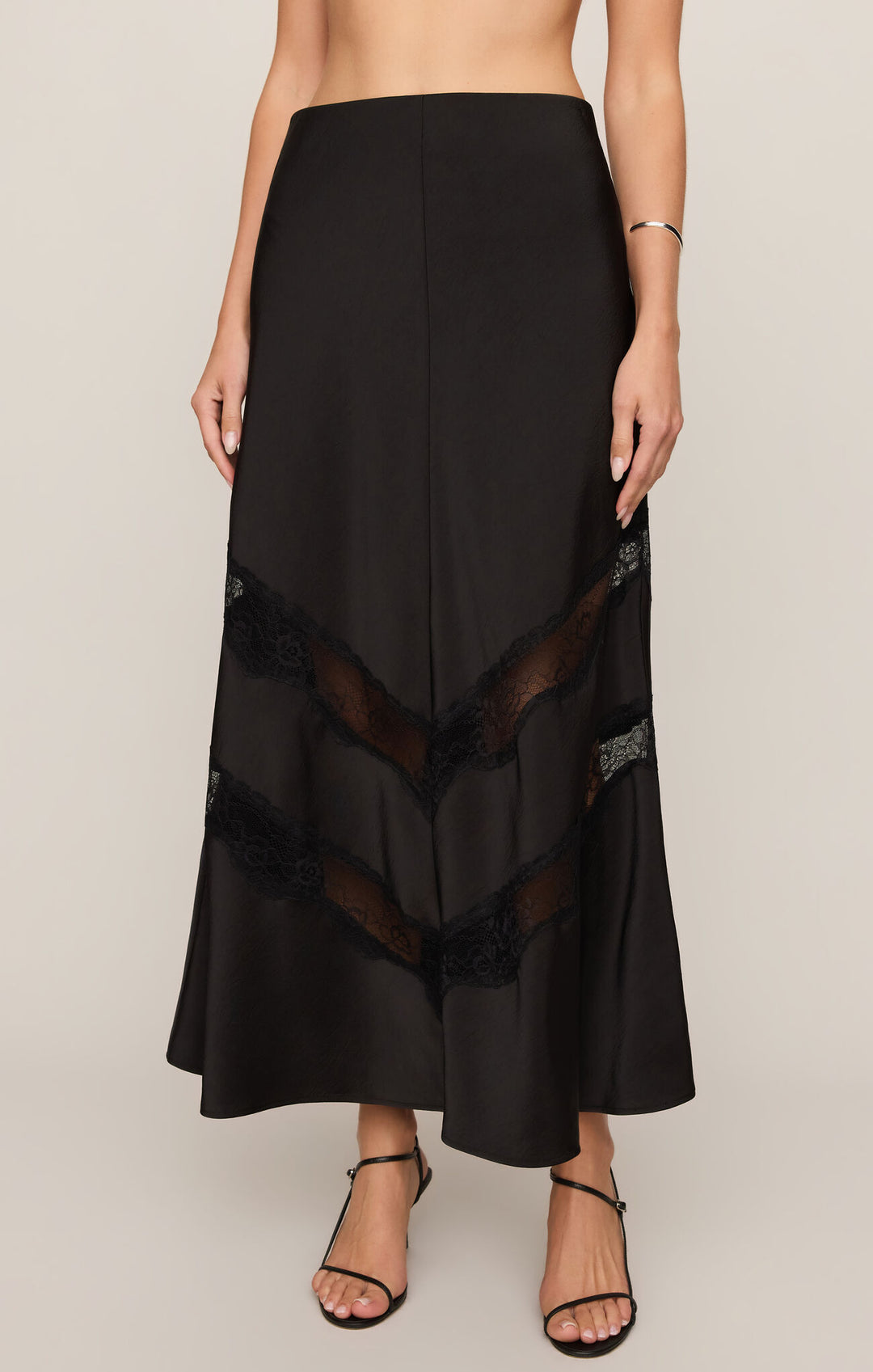 Kori Lace Inset Skirt | Black - Visual Media Number 3 of 3