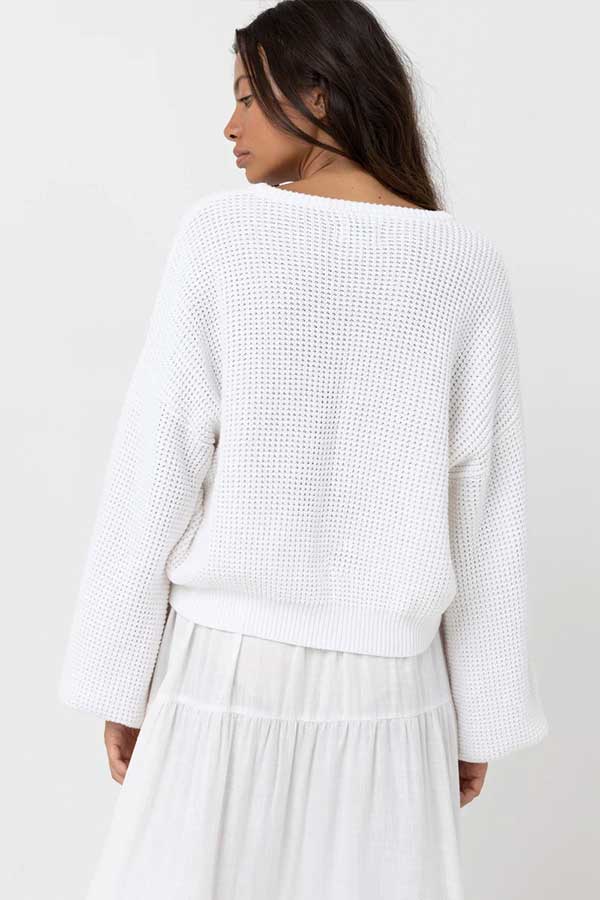Classic Knit Jumper | White - Thumbnail Image Number 2 of 2
