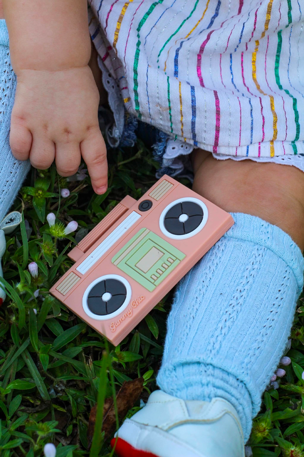 Boom Box Silicone Teether | Light Pink - Visual Media Number 1 of 1