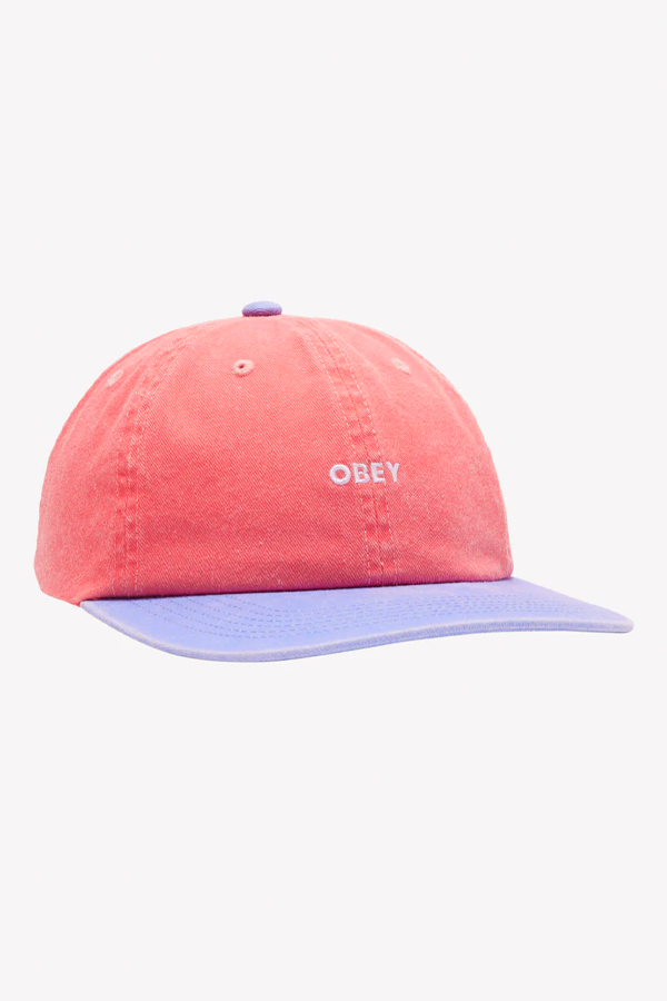 Pigment II Tone Lowercase 6 Panel Strapback | Pigment Coral Multi - Thumbnail Image Number 1 of 2
