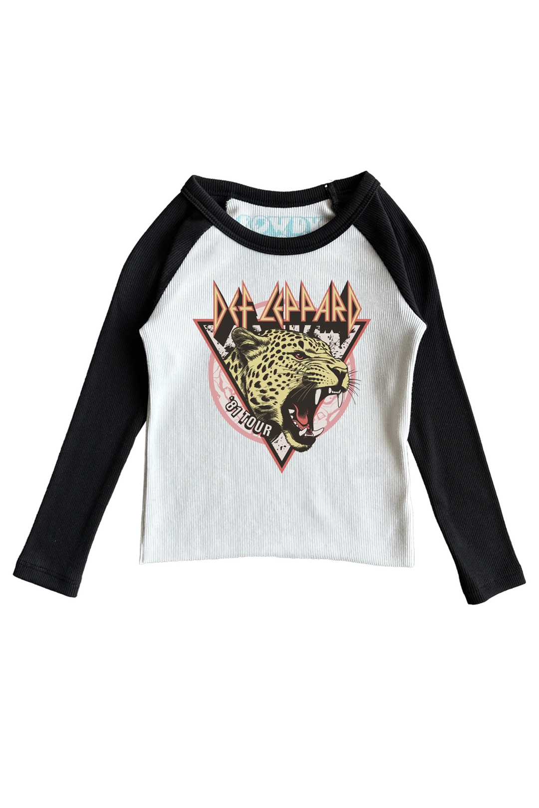 Def Leppard Roar Ribbed Raglan | Black & White - Visual Media Number 1 of 1