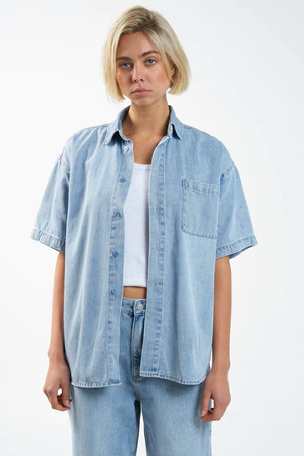 Eliza Denim Shirt | Endless Blue - Main Image Number 1 of 4