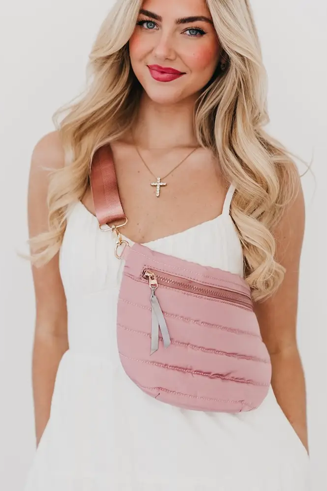 Jolie Puffer Belt Bag | Pink - Visual Media Number 1 of 1