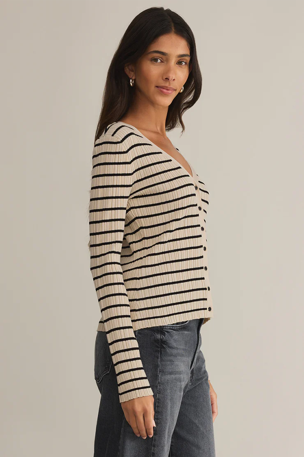 Jordana Stripe Sweater | Sandshell - Visual Media Number 2 of 4