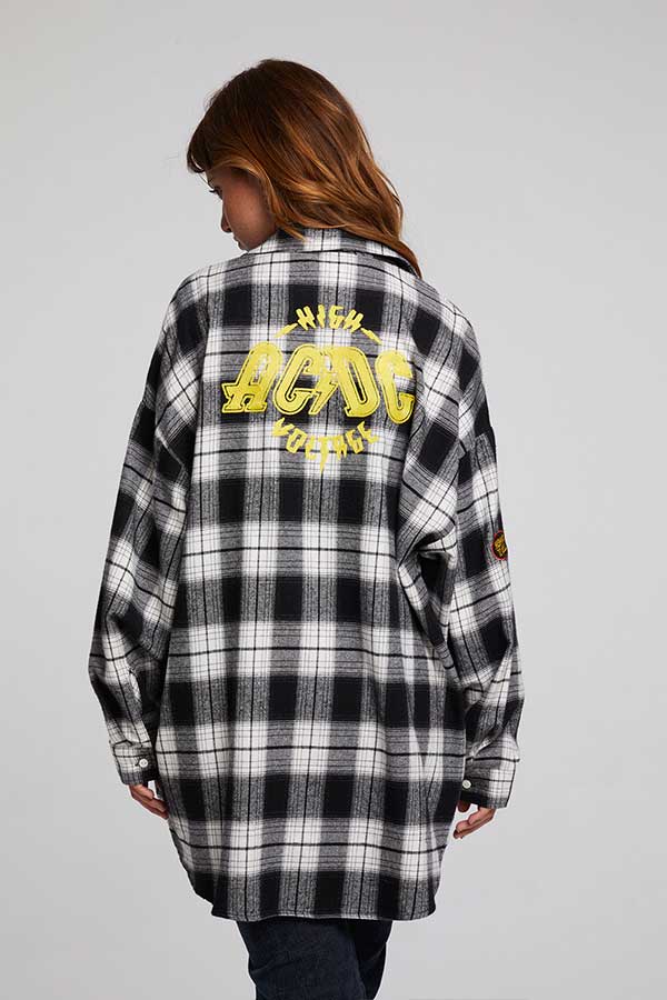 ACDC Flannel | Black White Plaid - Main Image Number 3 of 3