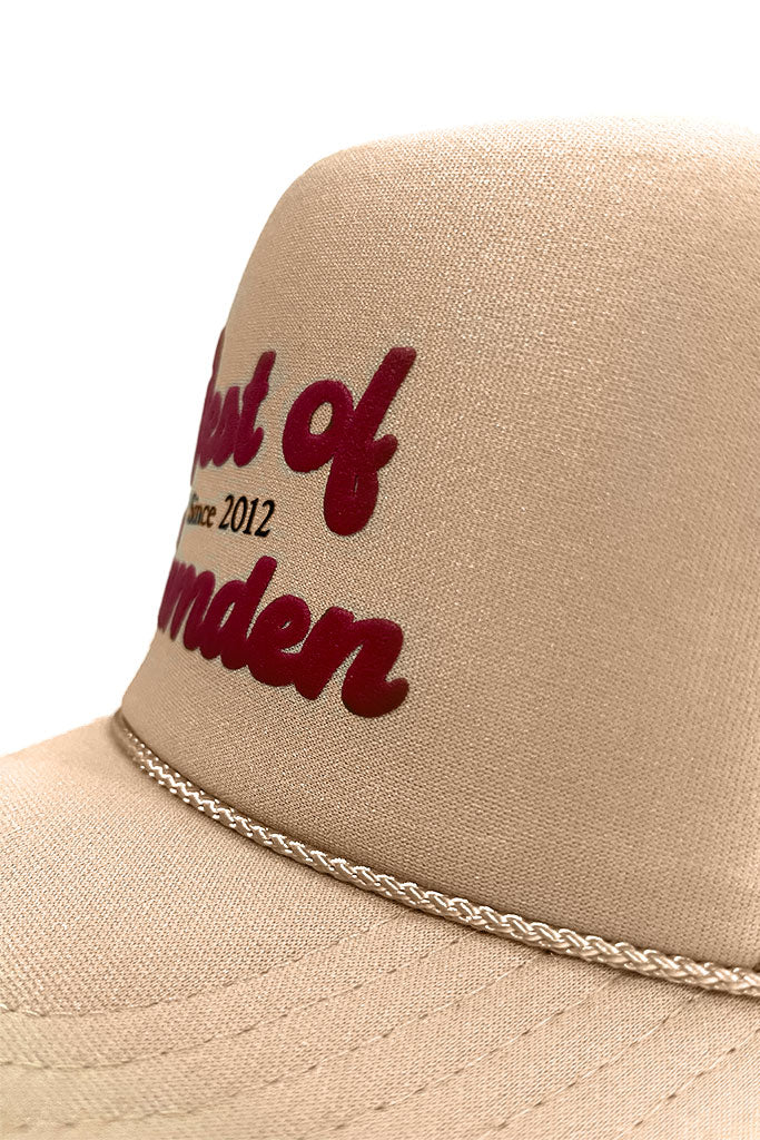 Since 12 Puff Ink Hat | Khaki & Maroon - Visual Media Number 2 of 2