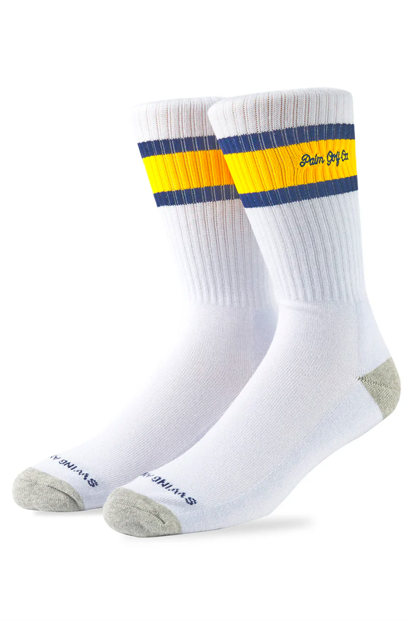 PGC Crew Sock | White/Yellow/Blue - Thumbnail Image Number 1 of 3
