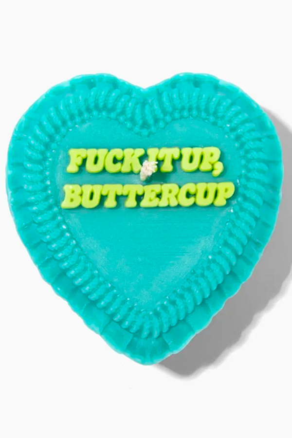 Fuck It Up Buttercup Heart Candle - Main Image Number 1 of 2