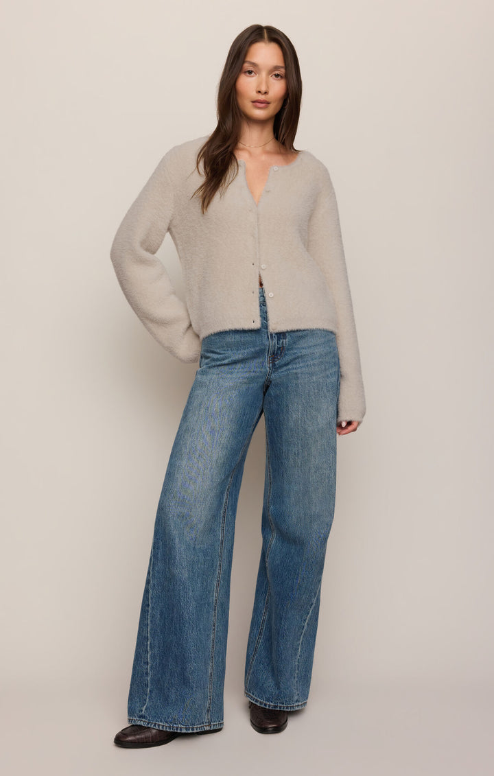 Winterglow Fluffy Cardigan | Frosted Pearl - Thumbnail Image Number 1 of 3
