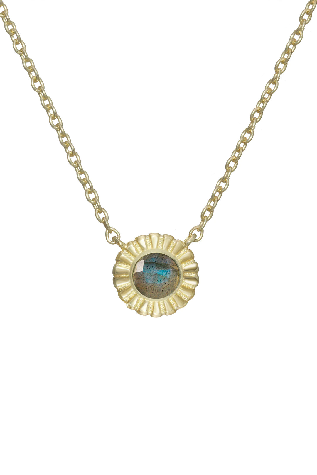 Sunburst Gemstone Pendant Necklace | Labradorite - Visual Media Number 1 of 1