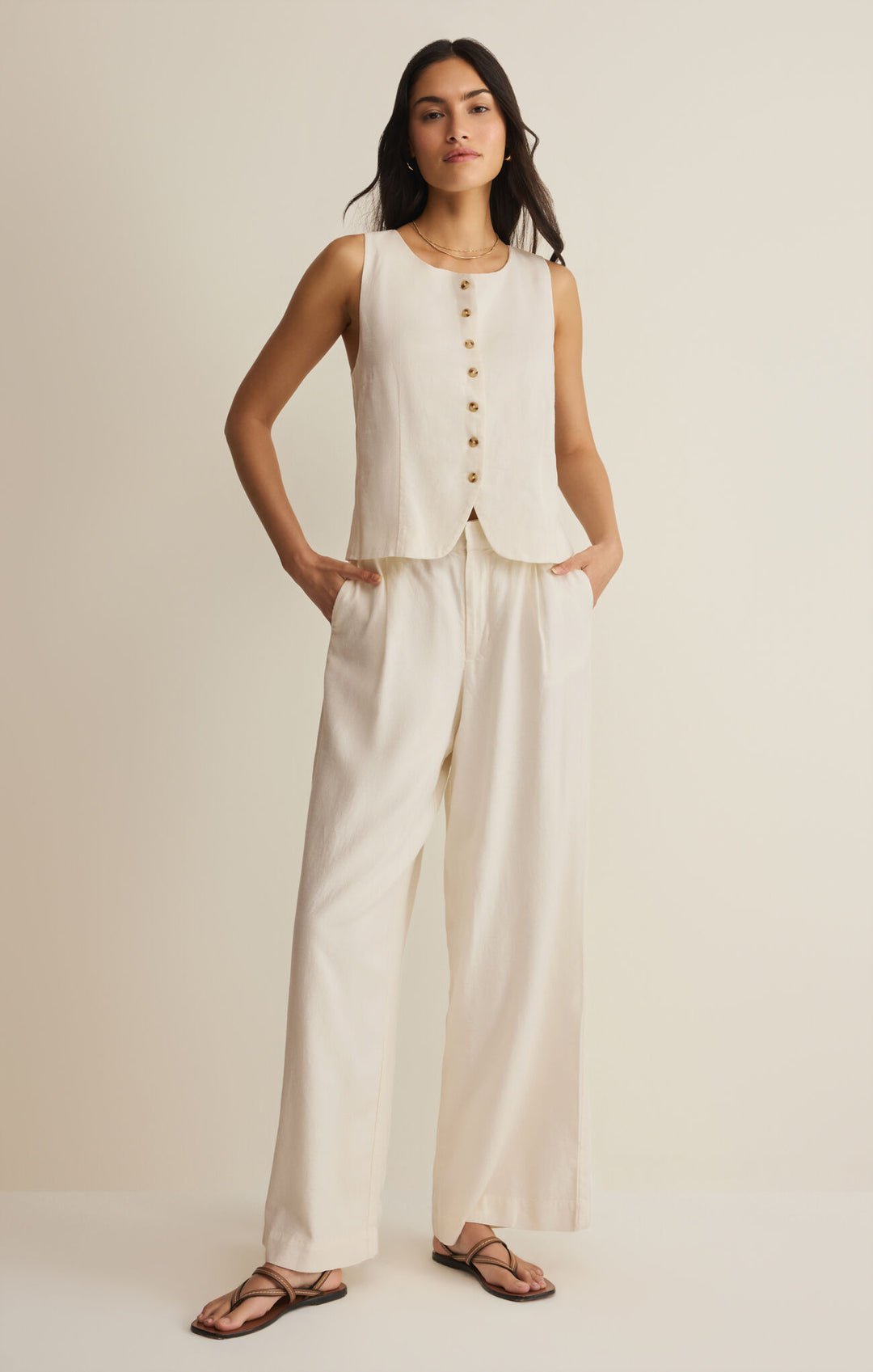Overlook Linen Pant | Cloud - Visual Media Number 1 of 3