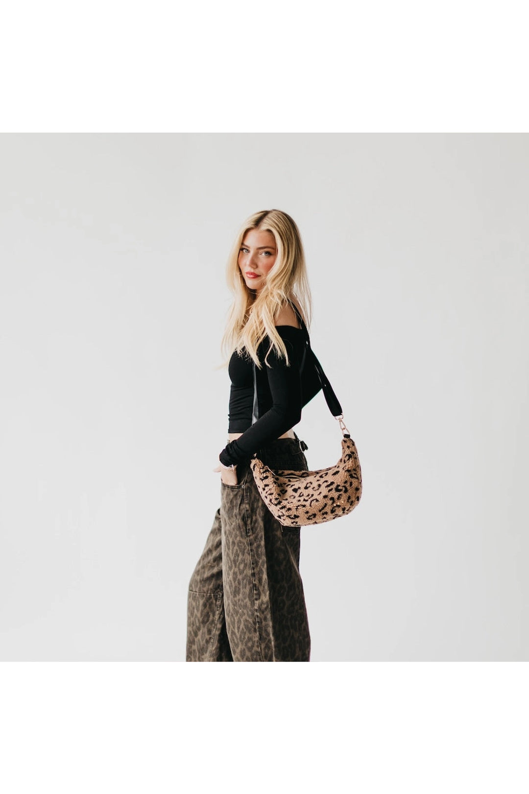 Shirley Sherpa Crossbody Bag | Leopard - Visual Media Number 1 of 2