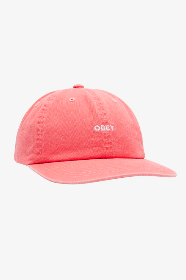 Pigment Lowercase 6 Panel Strapback | Pigment Coral - Visual Media Number 1 of 2