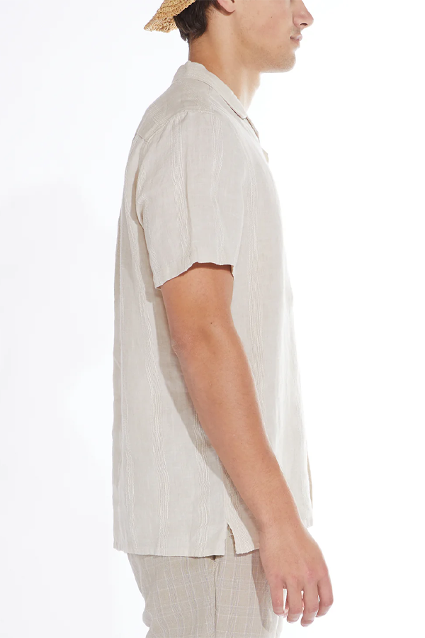 Lodi Linen Resort Shirt | Ecru - Visual Media Number 2 of 3