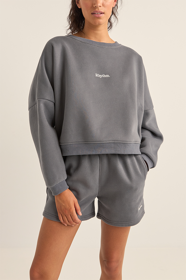 Logo Crewneck Fleece Sweatshirt | Charcoal - Thumbnail Image Number 1 of 3
