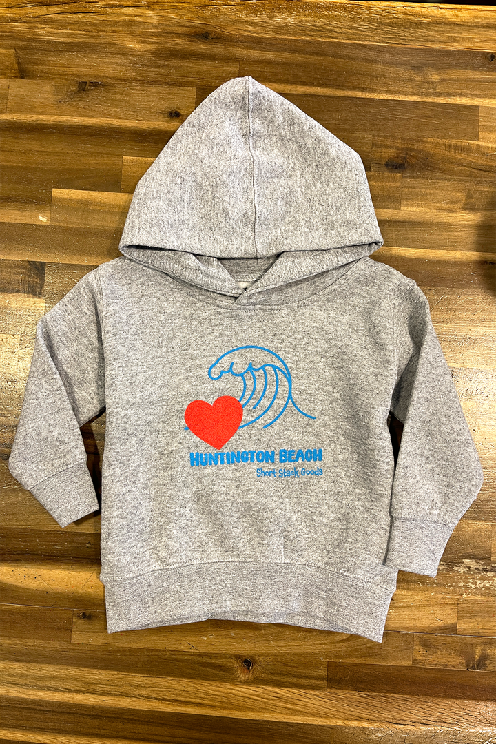 Love Huntington Beach Hoodie | Heather Grey - Thumbnail Image Number 1 of 2
