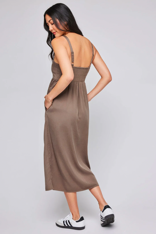 Jane Midi Dress | Olive - Visual Media Number 3 of 3