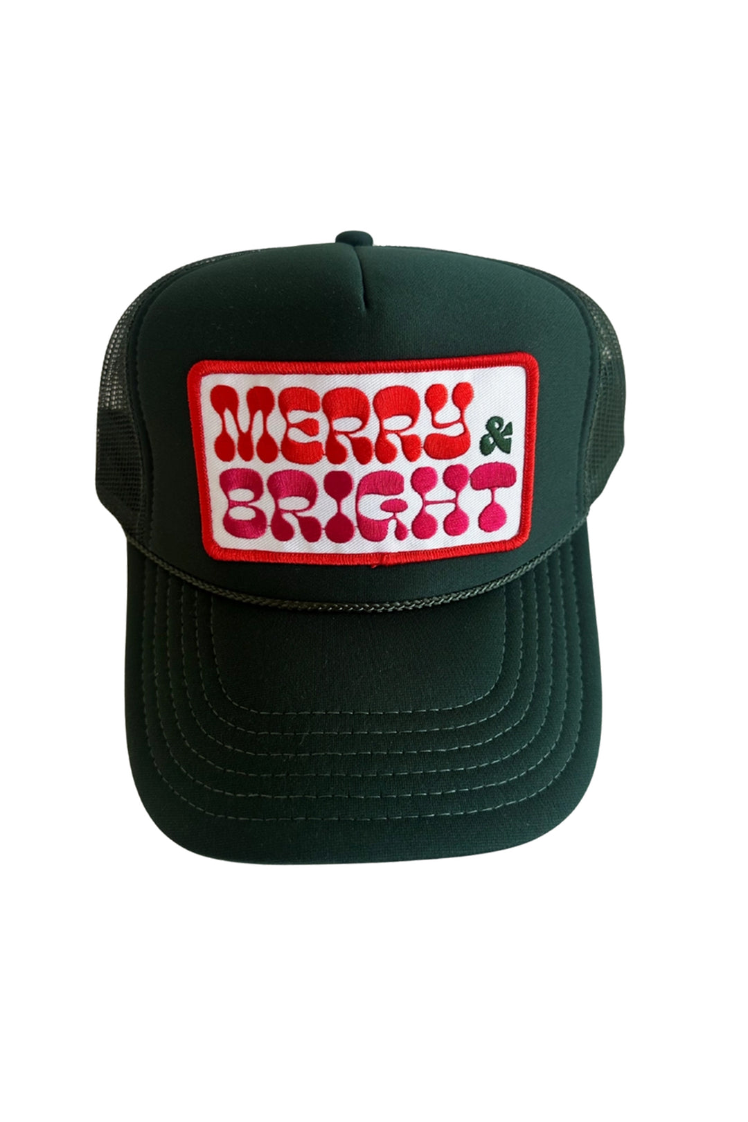 Merry & Bright Trucker Hat | Dark Green - Visual Media Number 1 of 2