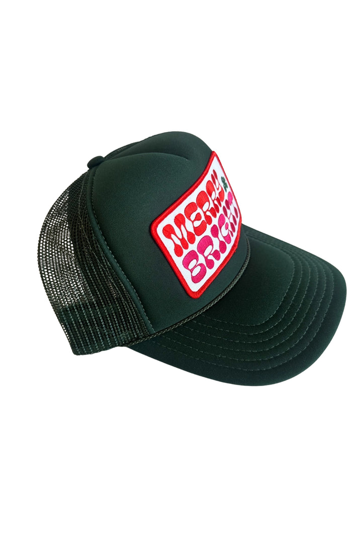 Merry &amp; Bright Trucker Hat | Dark Green - Thumbnail Image Number 2 of 2
