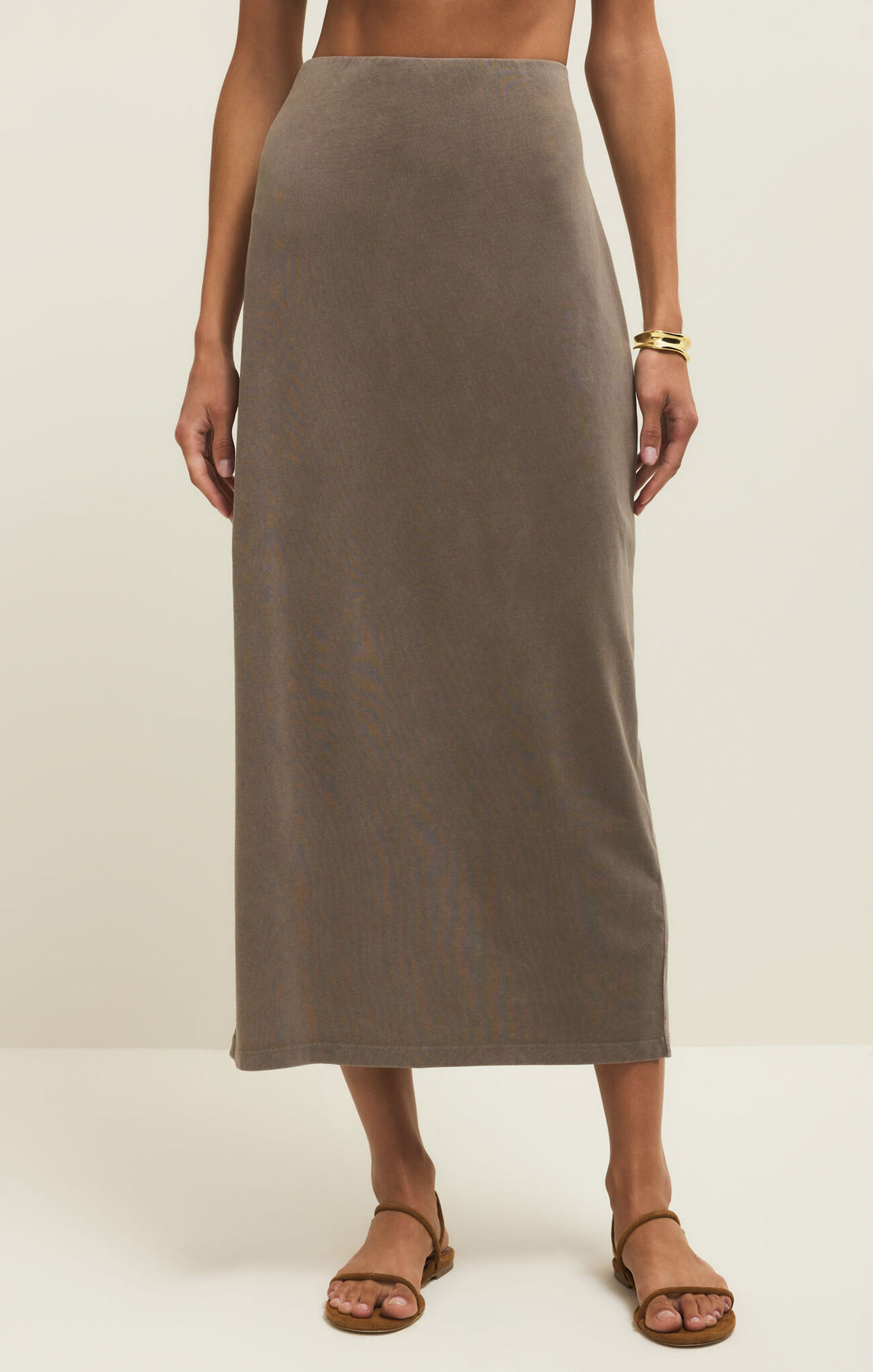 Gail Midi Skirt | Taupe - Visual Media Number 1 of 2