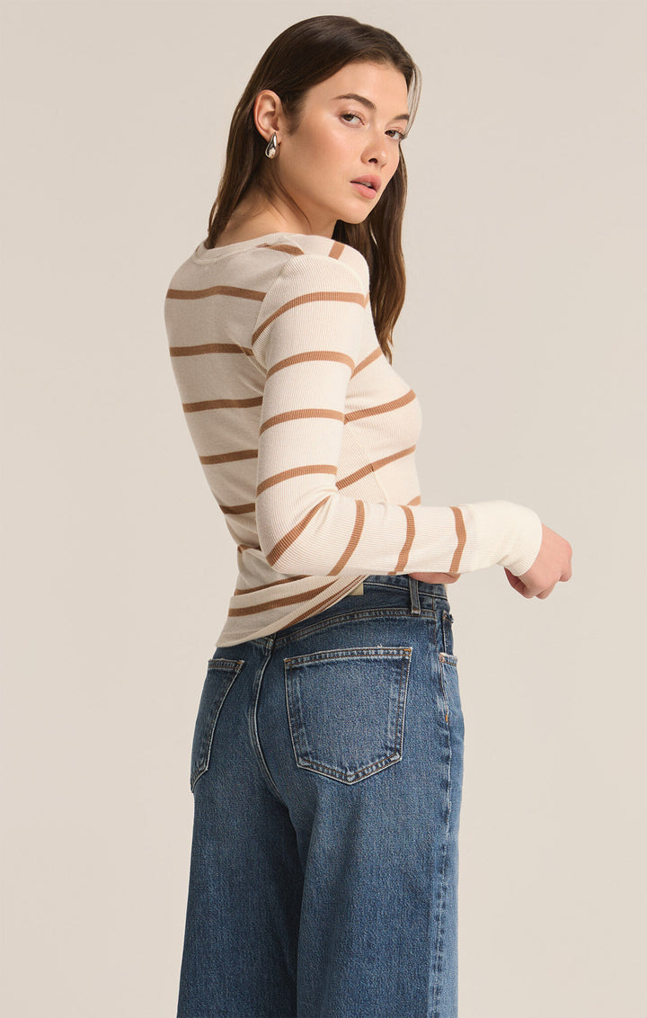 Scarlett Rib Henley | Sea Salt - Thumbnail Image Number 2 of 3
