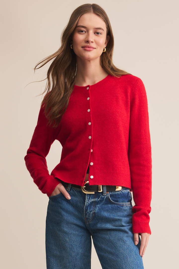 Medina Cardigan | Festive Red - Thumbnail Image Number 1 of 3
