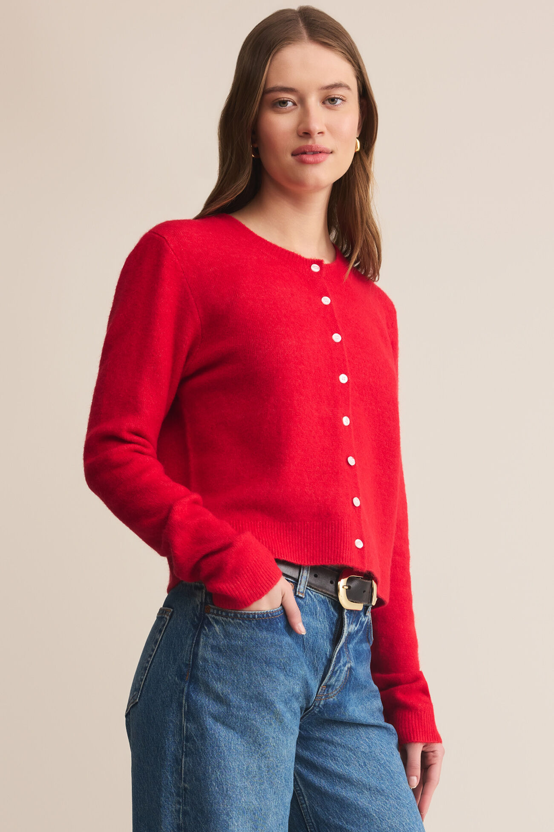 Medina Cardigan | Festive Red - Visual Media Number 2 of 3