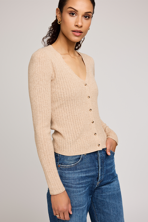 Mia Cardigan | Heather Latte - Visual Media Number 1 of 3