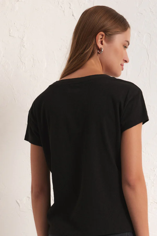 Modern V-Neck Tee | Black - Visual Media Number 4 of 4