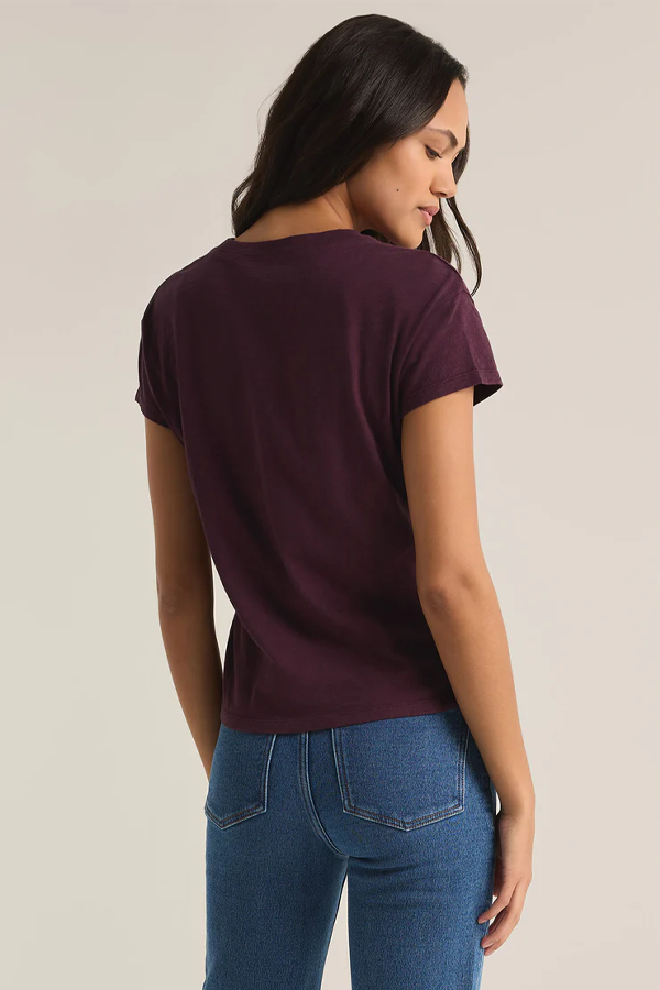 Modern Slub Tee | Berry Wine - Thumbnail Image Number 3 of 3
