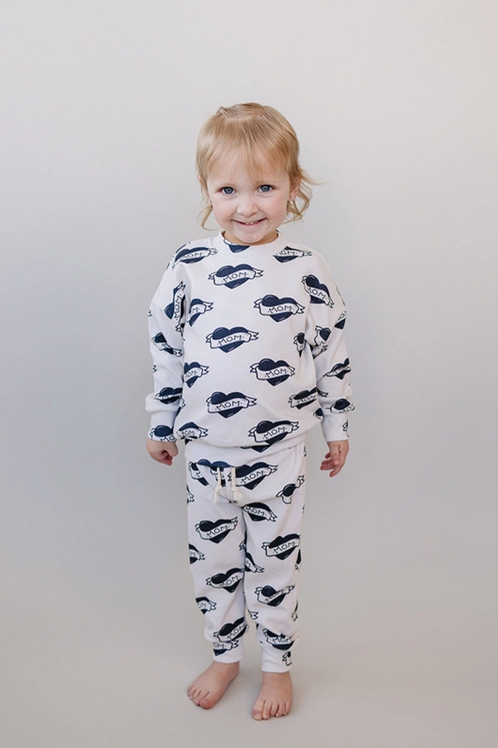 Mom Tattoo Jogger Set | White - Thumbnail Image Number 2 of 2
