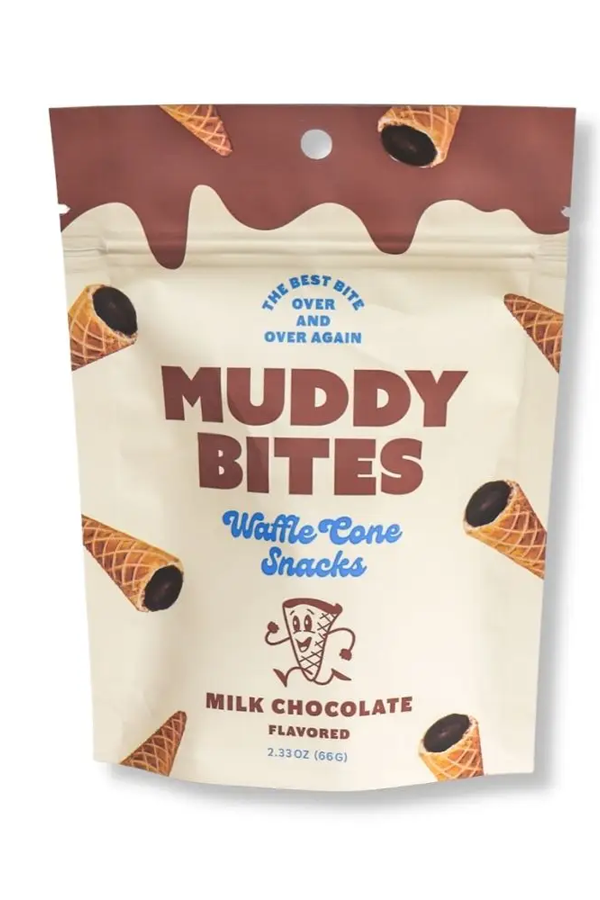 Muddy Bites Waffle Cone Snacks Milk Chocolate 2.33oz - Visual Media Number 1 of 1