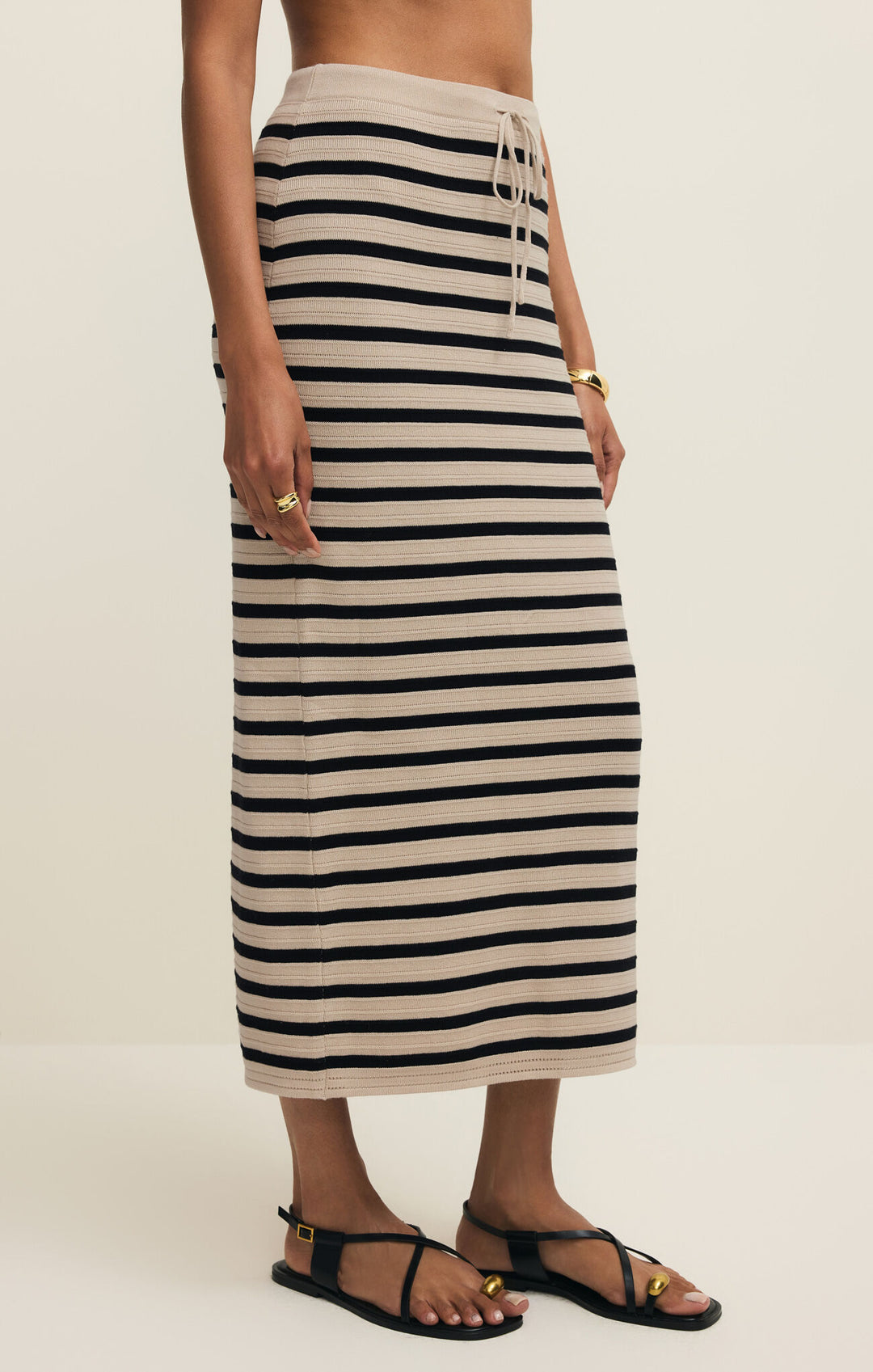 Emori Striped Skirt | Natural - Visual Media Number 1 of 2