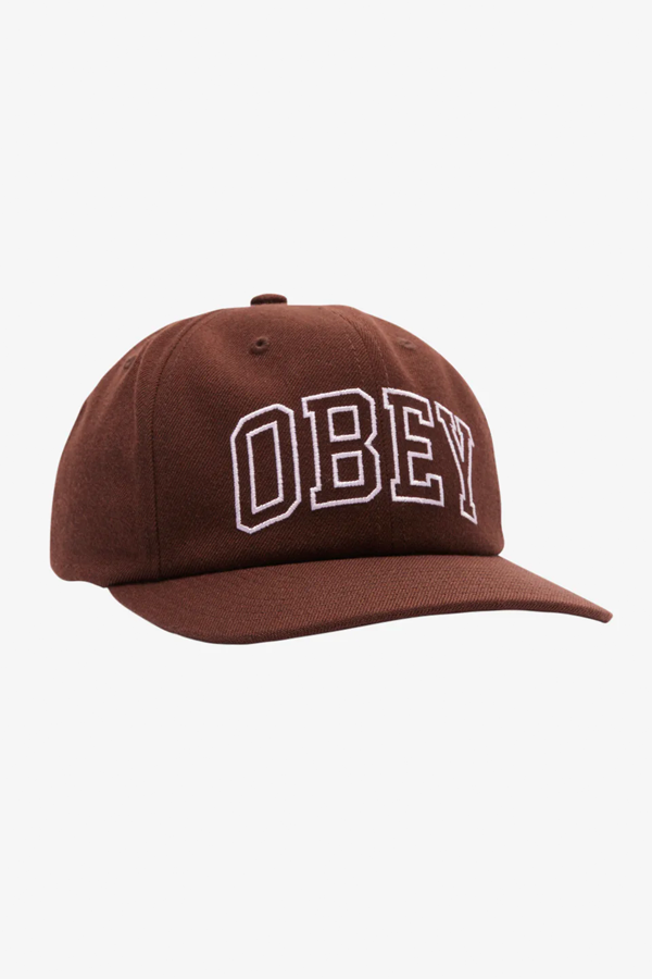 Obey Academy 6 Panel Classic Snapback | Dark Chocolate - Main Image Number 1 of 2