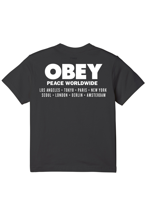 Obey Peace Worldwide Tee | Black - Visual Media Number 1 of 2