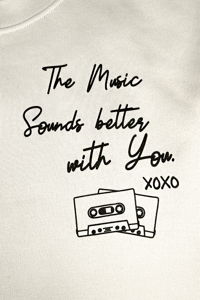 Music Sounds Better Sweater | Bone - Thumbnail Image Number 2 of 2
