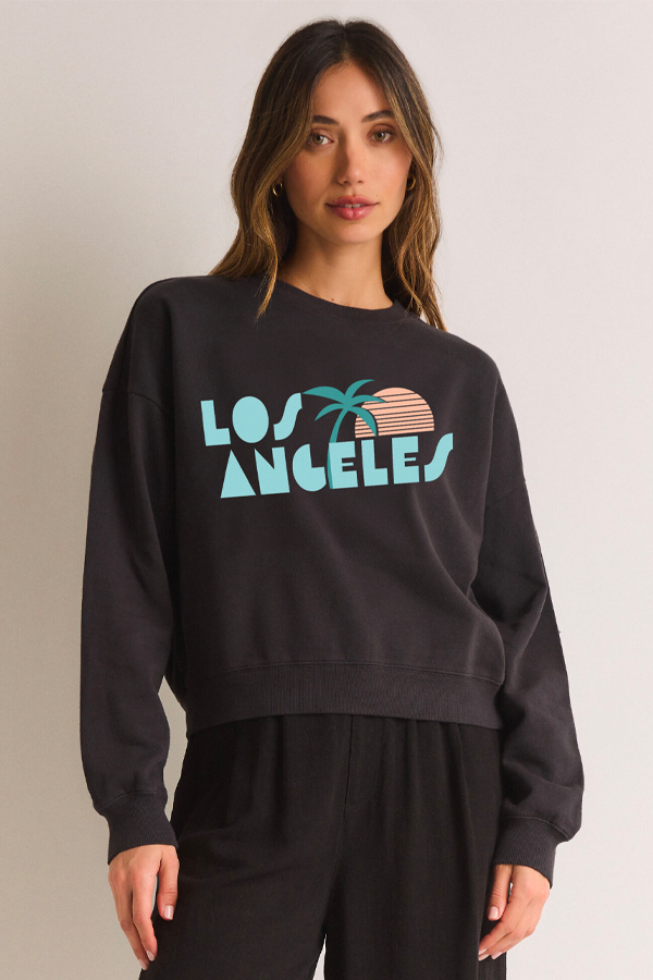 Los Angeles Tomgirl Sweatshirt | Black Sand - Visual Media Number 1 of 1