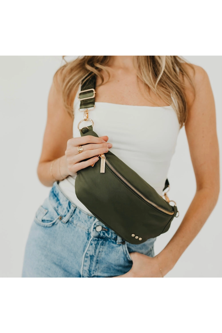 Nylon Susie Sidekick Bum Bag | Olive - Thumbnail Image Number 1 of 2
