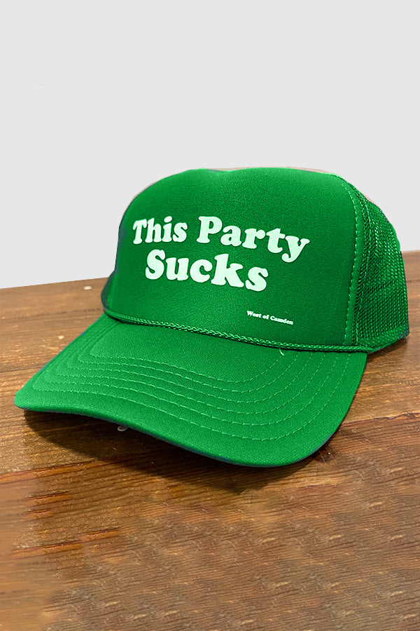 This Party Sucks Curved Trucker | Green - Visual Media Number 1 of 1