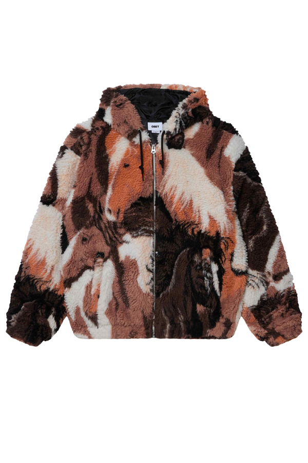 Horses Sherpa Jacket | Brown Multi - Visual Media Number 1 of 2
