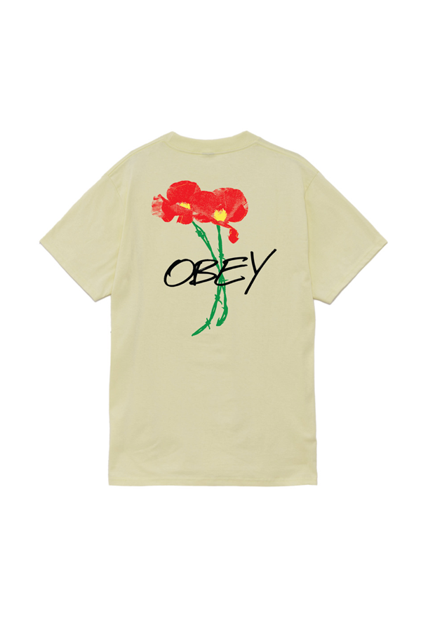 Obey Poppies Tee | Pale Yellow - Visual Media Number 1 of 2